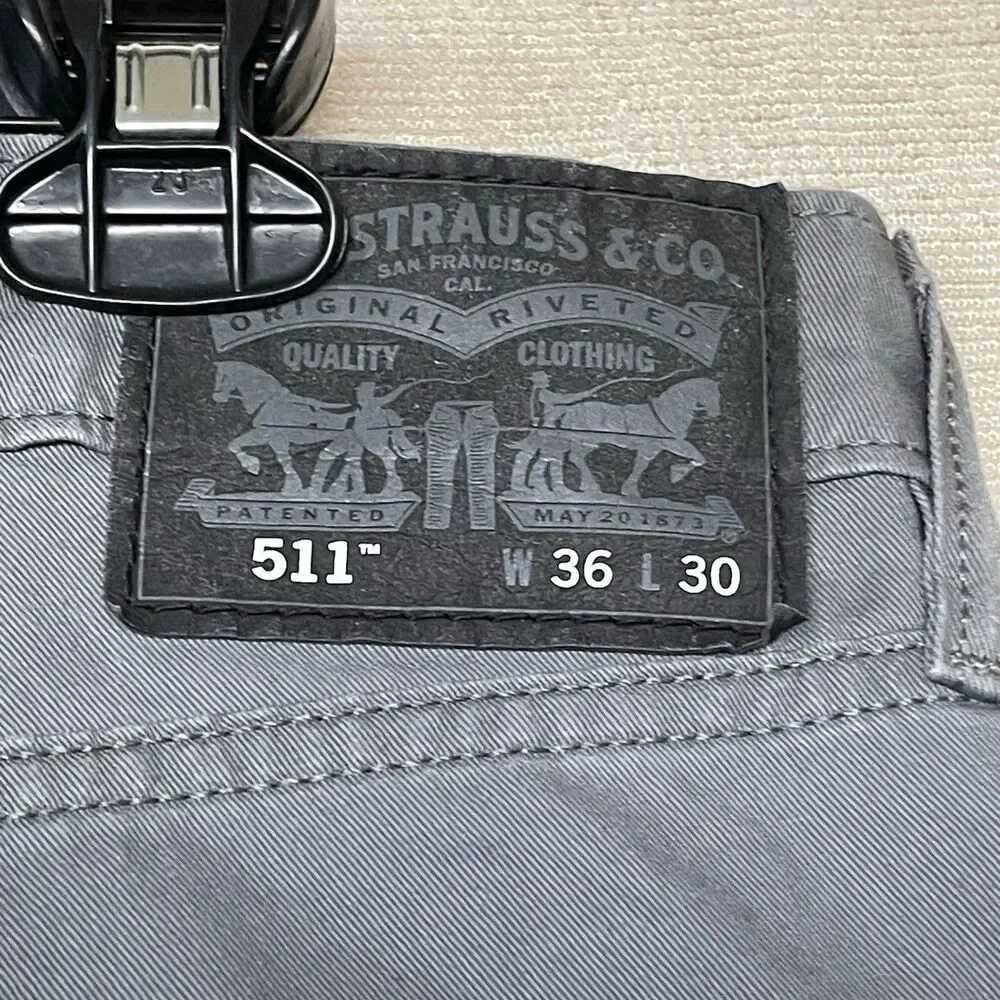 Levi Strauss & Co. Men's 511 Gray Jeans Pants 36×30 Streetwear Grunge Straight